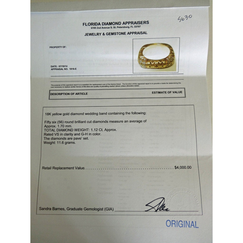 Mystery Alishan Ring 18k Gold Diamonds Square Wedding Band Gothic Unusual (5630)