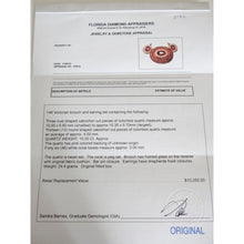 Antique Victorian Earrings Brooch Set Gold Gems Coral w Box &Appraisal (5132)