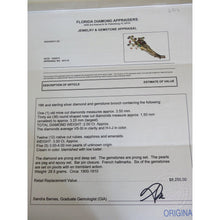 Antique Brooch French En Tremblant 18k Gold Diamonds Gems w Appraisal (4814)