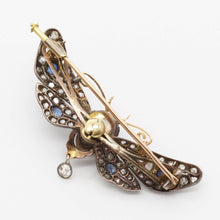 Antique Brooch Pendant Gold Diamonds Sapphires Mercury Butterfly Appraisal (6103