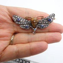 Antique Brooch Pendant Gold Diamonds Sapphires Mercury Butterfly Appraisal (6103