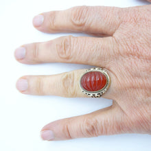 Chinese 14k Gold carved Carnelian Ring Vintage Antique Art Deco - Retro (6144)