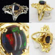 Antique Art Nouveau Ring 18k Gold Black Opal French Henri-Victor Miault (6105)