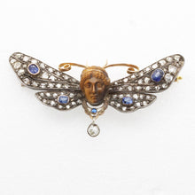 Antique Brooch Pendant Gold Diamonds Sapphires Mercury Butterfly Appraisal (6103