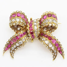 Antique Georgian Sevigne Brooch Pendant 18k Gold Diamond Ruby w Appraisal (6116)