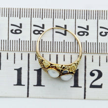 Antique Arts & Crafts Ring 14k Gold Pearls Topaz American Art Deco (6137)