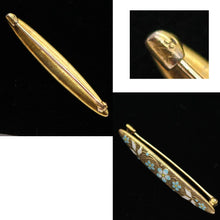 Antique Art Nouveau Krementz Gold Enamel Brooch Bar Pin Newark Unisex (6209)