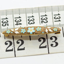 Antique Art Nouveau Krementz Gold Enamel Brooch Bar Pin Newark Unisex (6209)