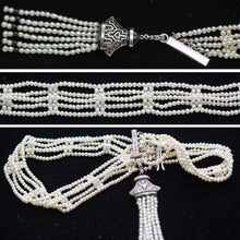 Art Deco Necklace Natural Pearls Diamonds Onyx Gold Mauboussin w Appraisal (6208