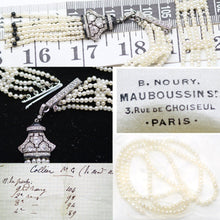 Art Deco Necklace Natural Pearls Diamonds Onyx Gold Mauboussin w Appraisal (6208