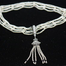 Art Deco Necklace Natural Pearls Diamonds Onyx Gold Mauboussin w Appraisal (6208