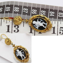 Antique Archaeological Revival Earrings Gold Carved Cameos Luigi Rosi (6281)