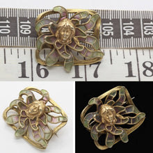 Jugendstil Nouveau Brooch Plique-a-jour Enamel Gilt Silver Meyle & Mayer (6313)