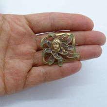 Jugendstil Nouveau Brooch Plique-a-jour Enamel Gilt Silver Meyle & Mayer (6313)