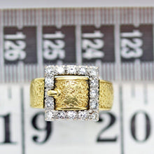 Vintage Buckle Ring 18k Gold and Diamonds Retro Ring circa 1940 (6189)