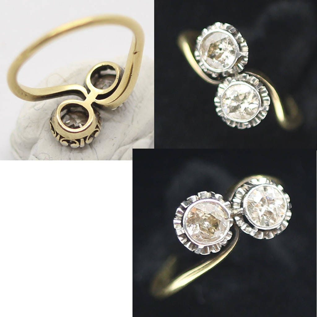 Antique Diamond Ring 18k Gold Platinum Engagement Bridal w Appraisal (6197)