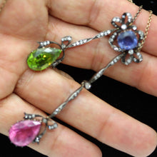 Necklace Victorian Belle Epoque Sapphire Gem Diamonds Gold w Appraisal (6219)