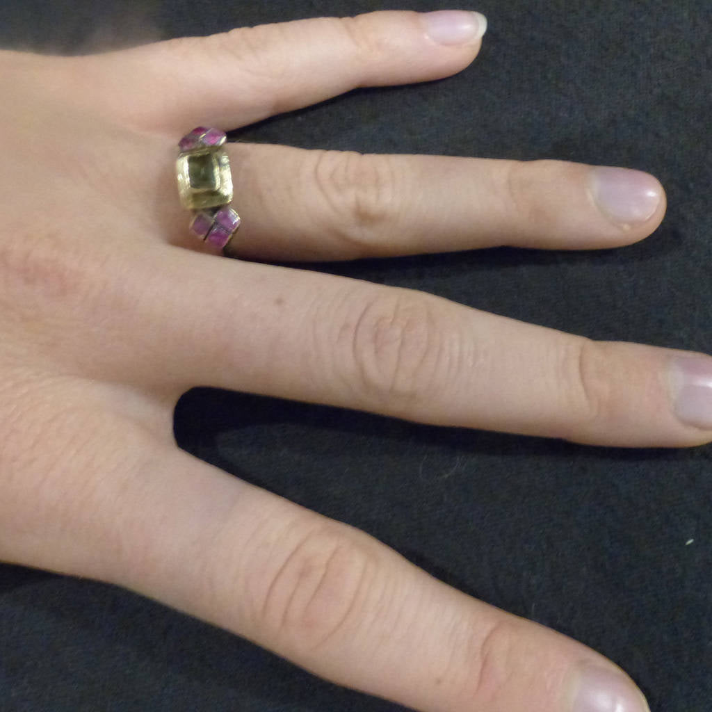 Antique Renaissance Ring Early XVI Century Ruby Chrysoberyl 18k Gold (6235)