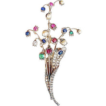 Antique Brooch French En Tremblant 18k Gold Diamonds Gems w Appraisal (4814)