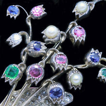 Antique Brooch French En Tremblant 18k Gold Diamonds Gems w Appraisal (4814)