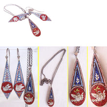 Antique Victorian Micro Mosaic Earrings Pendant Micromosaic Dove Set (4597)