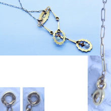 Antique Victorian Necklace Collier Neglige 18k Gold Diamonds Pearls French (6403)