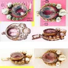 Antique Pendant Arts Crafts Gold Pink Tourmaline 11.19ct Pearl w appraisal(5231)