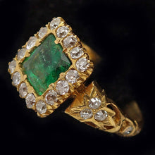 Antique Vintage Ring 22k Gold Emerald Diamonds  Mughal Indian w Appraisal (4909)