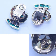 Vintage Retro Earrings Egyptian Revival 14k Gold Emeralds Austrian (6430)