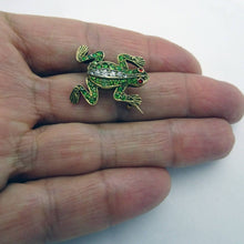 Victorian Brooch Frog 18k Gold Demantoid Garnets Diamonds French Unisex (6431)