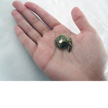 Antique Vintage Cufflinks Gold Diamonds Enamel Mughal Indian unisex (6452)