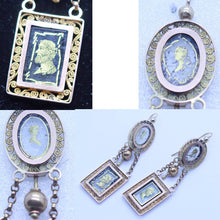 Antique Georgian Earrings Gold Portraits Man Woman French 18-19C (6391)