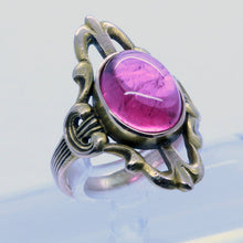 Antique Art Nouveau Ring gold pink tourmaline French (6405)