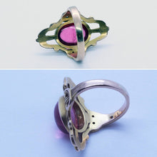 Antique Art Nouveau Ring gold pink tourmaline French (6405)