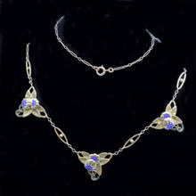 Antique Art Deco Necklace Collier Draperie 18k Gold and Enamel (6408)