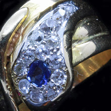Antique Victorian Snake Ring Sapphire Diamonds 18k Gold w Appraisal (6411)