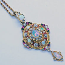 Victorian Pendant Gold diamonds opals rubies emeralds enamel Holbeinesque (6517)