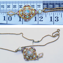 Victorian Pendant Gold diamonds opals rubies emeralds enamel Holbeinesque (6517)