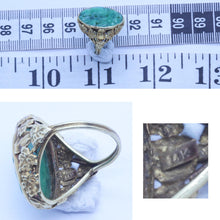 Chinese ring 14k Gold Jade Antique Vintage Arts Crafts Art Deco Ring  (6522)