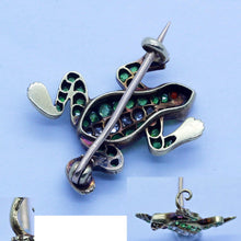Victorian Brooch Frog 18k Gold Demantoid Garnets Diamonds French Unisex (6431)