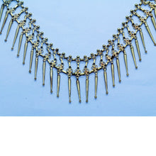 Antique Necklace 18k Gold Fringe Indian Wedding Bride Marriage adjustable (6444)