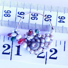 Antique Indian Nath Nose Ring high k gold paste gems pearls early 1900's (6455) (Copy)