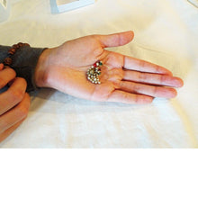 Antique Indian Nath Nose Ring high k gold paste gems pearls early 1900's (6455) (Copy)