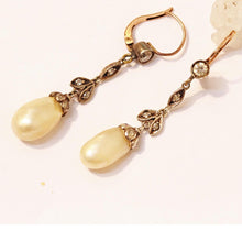 Antique Natural Pearl Earrings Diamonds Silver Gold GIA Certificate (6493)