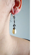 Antique Natural Pearl Earrings Diamonds Silver Gold GIA Certificate (6493)