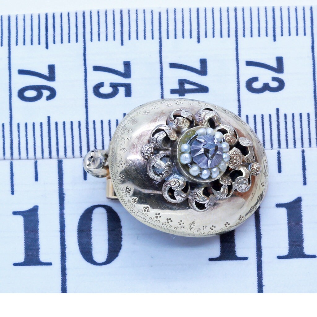 Antique Victorian Earrings 18k Gold Rose Cut Diamonds Pearls Silver (6528)