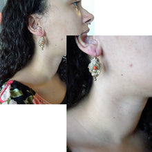 Antique Victorian Earrings 14k Gold Crl Repousse Foliage Scrolls (6548)