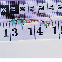 Antique Early Victorian Earrings Ear Pendants 14k Gold Diamonds Emeralds (6500)