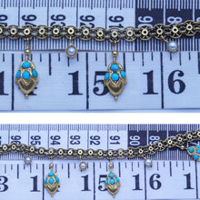 Antique Victorian Necklace 14k Gold Turquoise Pearls Revivalist (6504)
