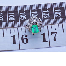 Earrings Emeralds Diamonds 14k White and Yellow Gold w Appraisal (6539)